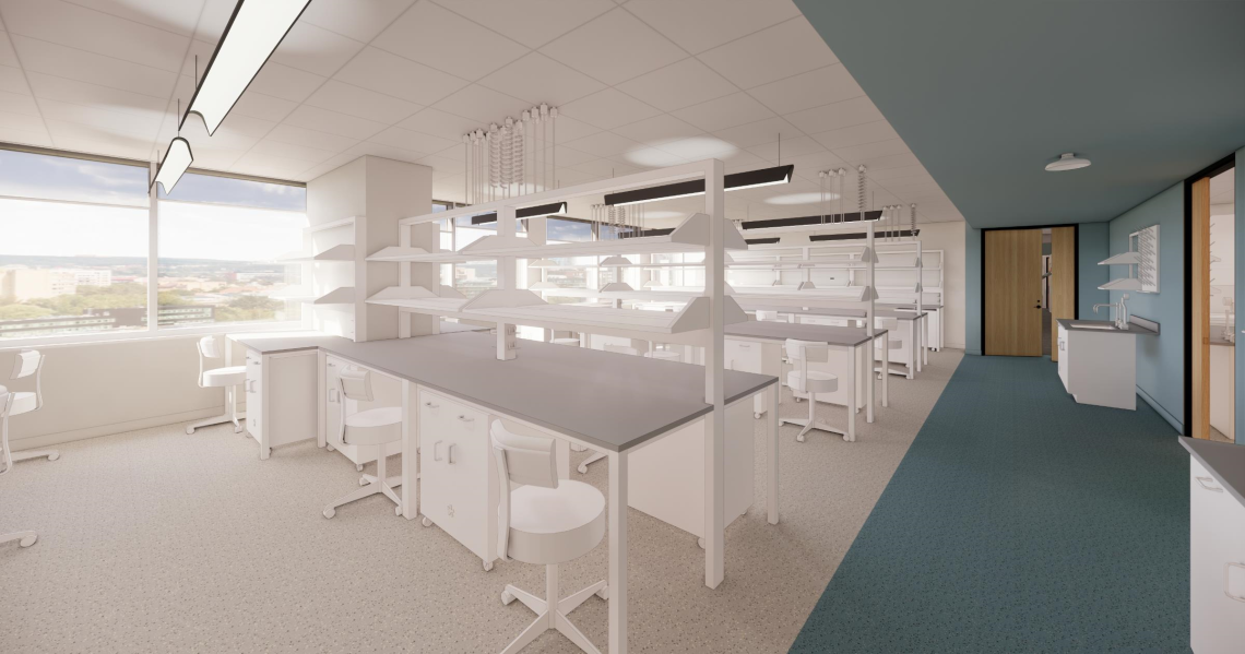 Rendering of a wet lab bench