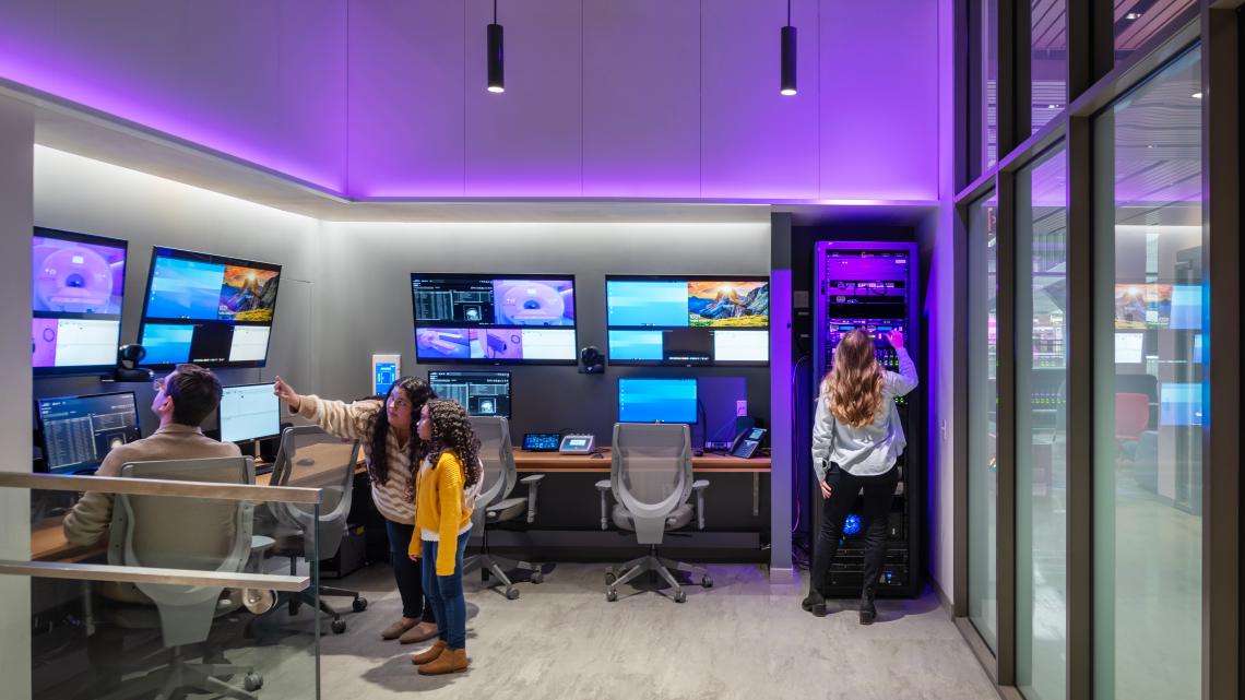 Control room in the MRI suite at BrainWorks. Photo by Anton Grassl, courtesy of SmithGroup.