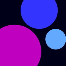 three dots, blue, magenta and light blue